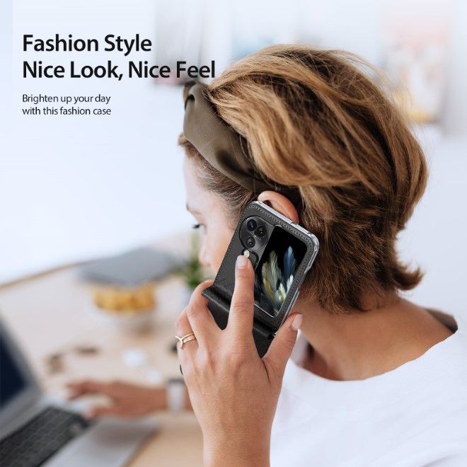 Dux Ducis - Oppo Find N3 Flip Hülle - Leder Case - Bril Series - schwarz