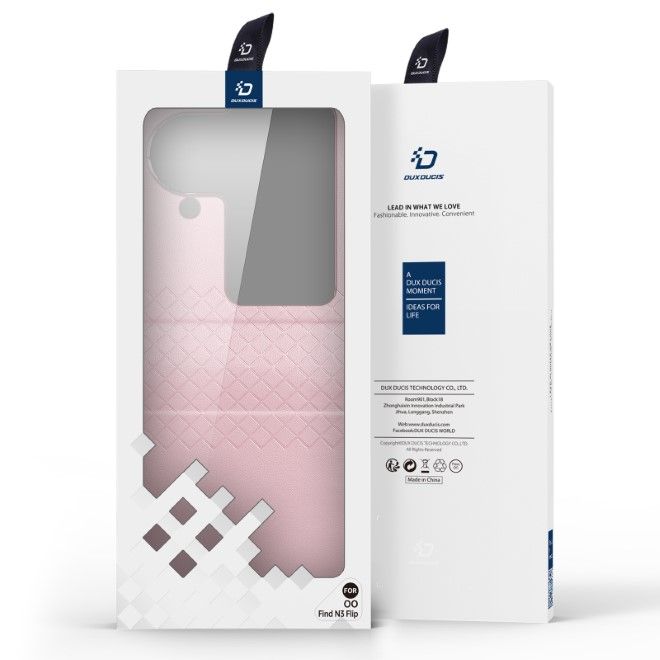Dux Ducis - Oppo Find N3 Flip Hülle - Leder Case - Bril Series - pink