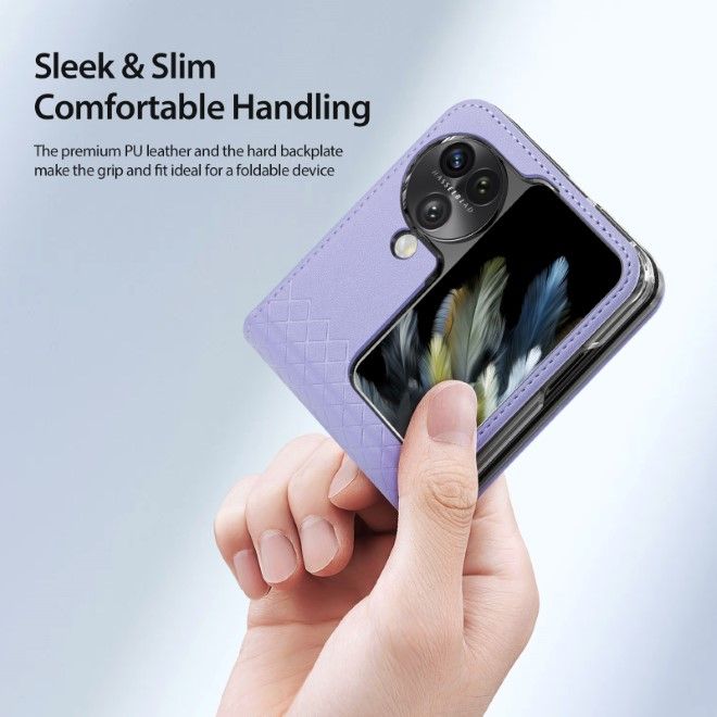 Dux Ducis - Oppo Find N3 Flip Hülle - Leder Case - Bril Series - purpur