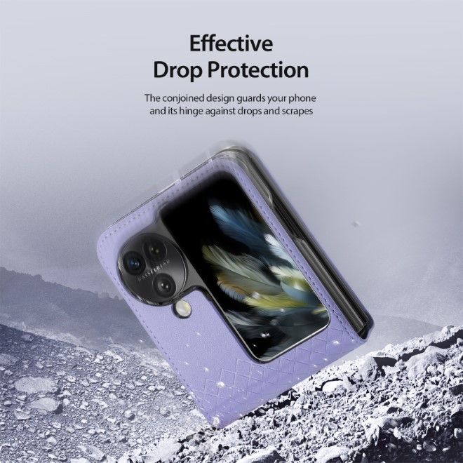 Dux Ducis - Oppo Find N3 Flip Hülle - Leder Case - Bril Series - purpur