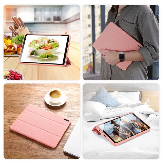 Dux Ducis - Samsung Galaxy Tab A9 Hülle - Leder Smart Flip Case - Domo Series - pink