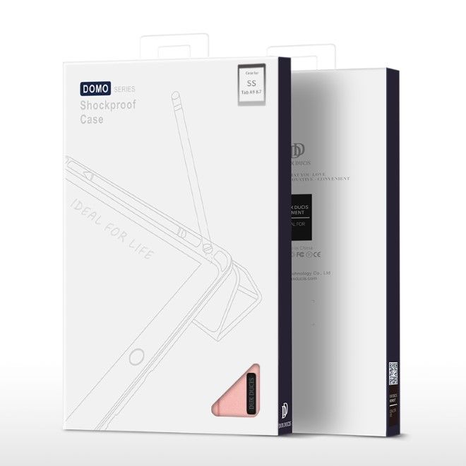 Dux Ducis - Samsung Galaxy Tab A9 Hülle - Leder Smart Flip Case - Domo Series - pink