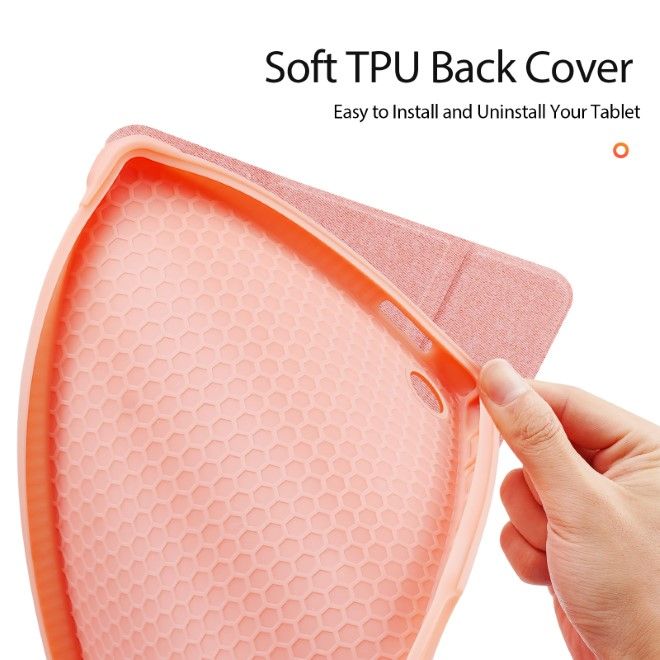 Dux Ducis - Samsung Galaxy Tab A9 Hülle - Leder Smart Flip Case - Domo Series - pink