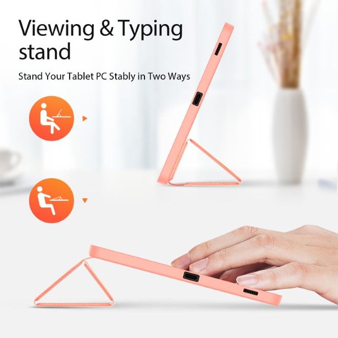 Dux Ducis - Samsung Galaxy Tab S9 FE Hülle - Leder Smart Flip Case - Domo Series - pink