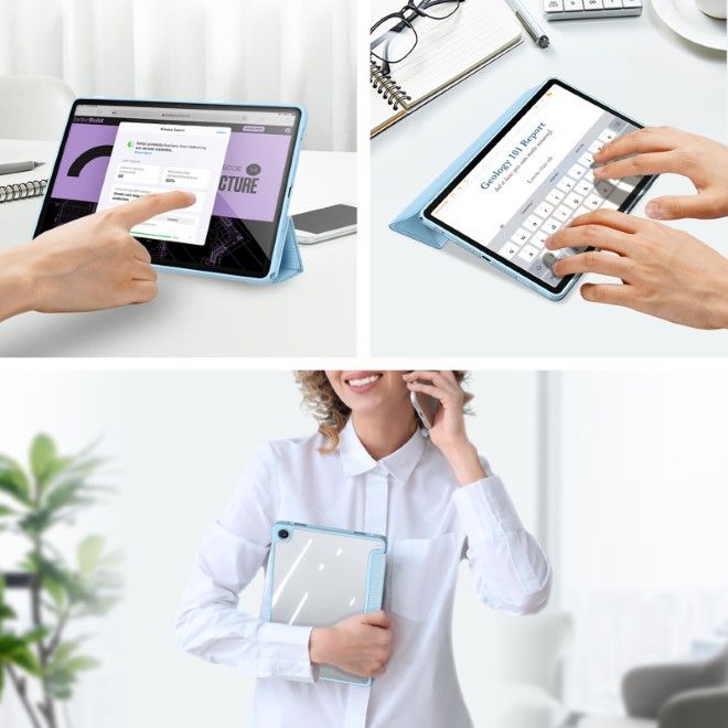 Dux Ducis - Samsung Galaxy Tab A9+ Hülle - Leder Bookcover - Toby Series - blau