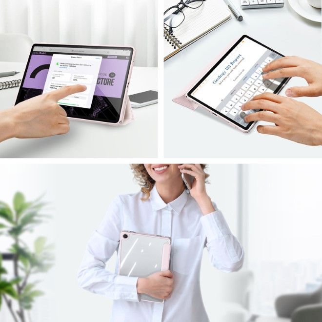 Dux Ducis - Samsung Galaxy Tab A9+ Hülle - Leder Bookcover - Toby Series - pink