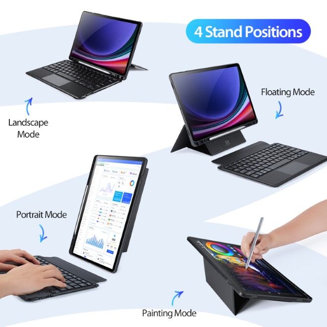 Dux Ducis - Samsung Galaxy Tab S9 (X710/X716B) Tastatur Hülle - Keyboard Case - DK Series - schwarz