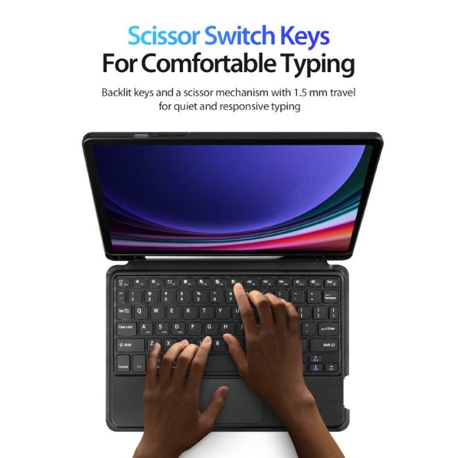 Dux Ducis - Samsung Galaxy Tab S9 (X710/X716B) Tastatur Hülle - Keyboard Case - DK Series - schwarz