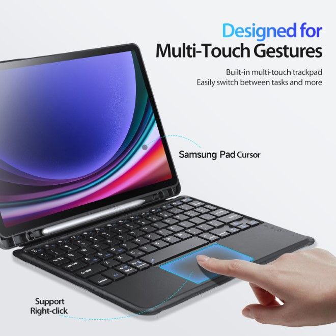 Dux Ducis - Samsung Galaxy Tab S9 (X710/X716B) Tastatur Hülle - Keyboard Case - DK Series - schwarz