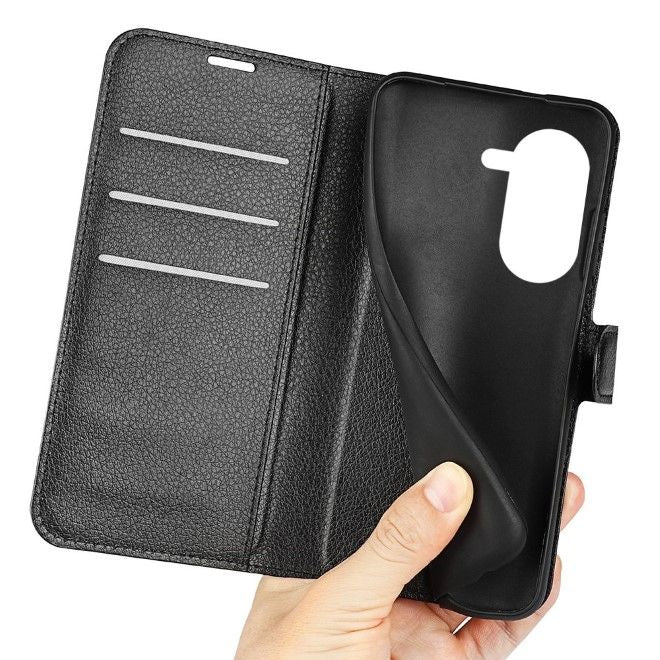 Asus Zenfone 9 5G / 10 5G Handy Hülle - Litchi Leder Bookcover Series - schwarz