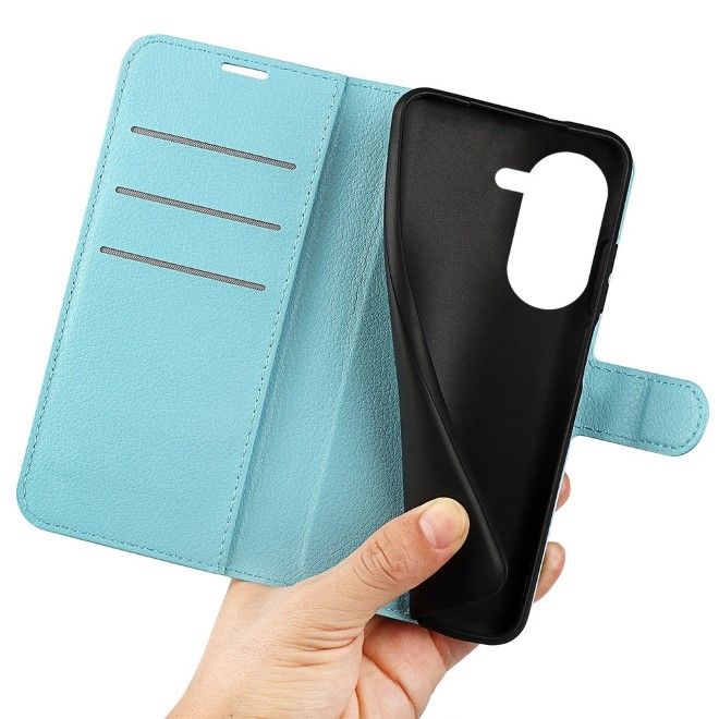 Asus Zenfone 9 5G / 10 5G Handy Hülle - Litchi Leder Bookcover Series - blau