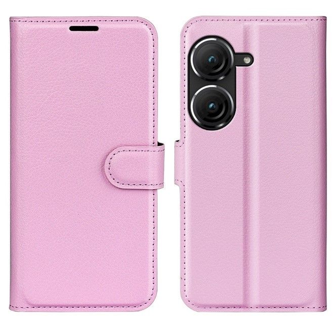 Asus Zenfone 9 5G / 10 5G Handy Hülle - Litchi Leder Bookcover Series - rosa