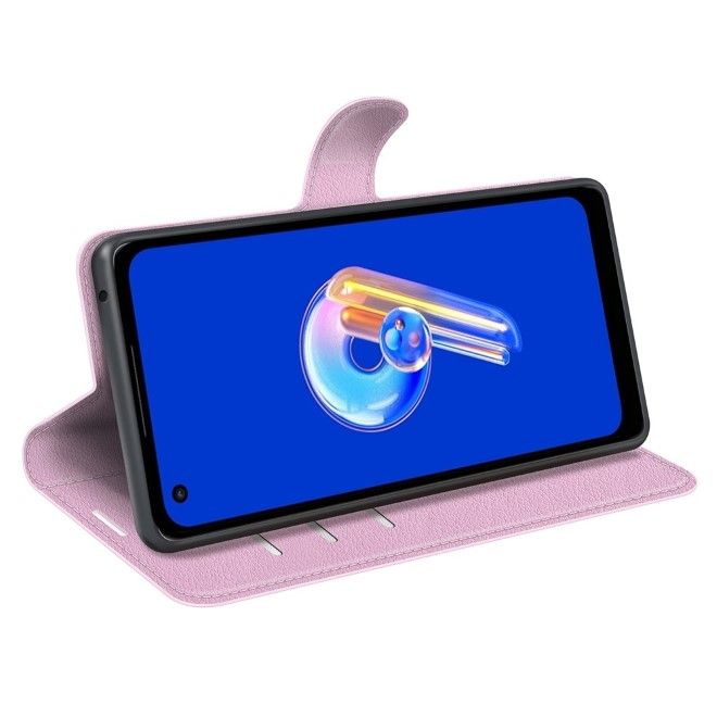 Asus Zenfone 9 5G / 10 5G Handy Hülle - Litchi Leder Bookcover Series - rosa