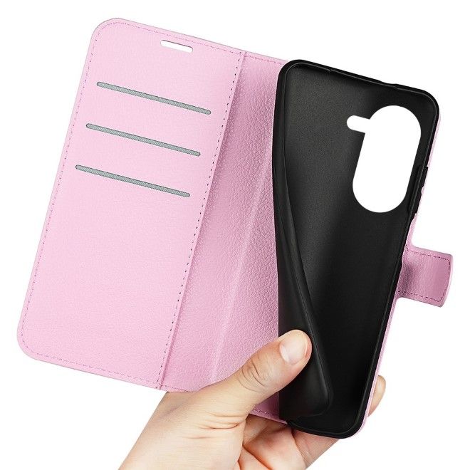 Asus Zenfone 9 5G / 10 5G Handy Hülle - Litchi Leder Bookcover Series - rosa
