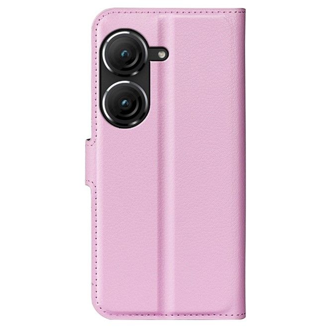 Asus Zenfone 9 5G / 10 5G Handy Hülle - Litchi Leder Bookcover Series - rosa