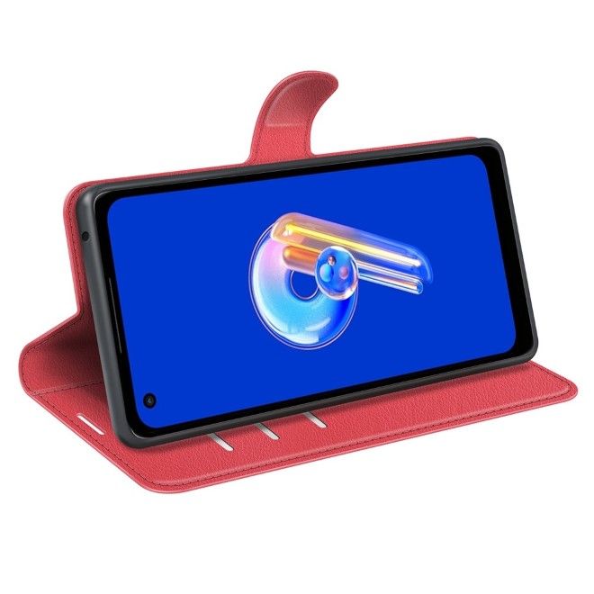 Asus Zenfone 9 5G / 10 5G Handy Hülle - Litchi Leder Bookcover Series - rot