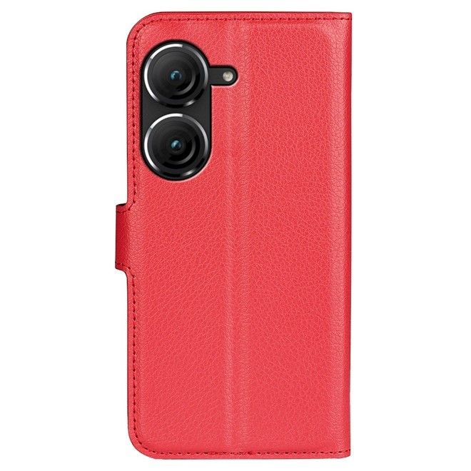 Asus Zenfone 9 5G / 10 5G Handy Hülle - Litchi Leder Bookcover Series - rot
