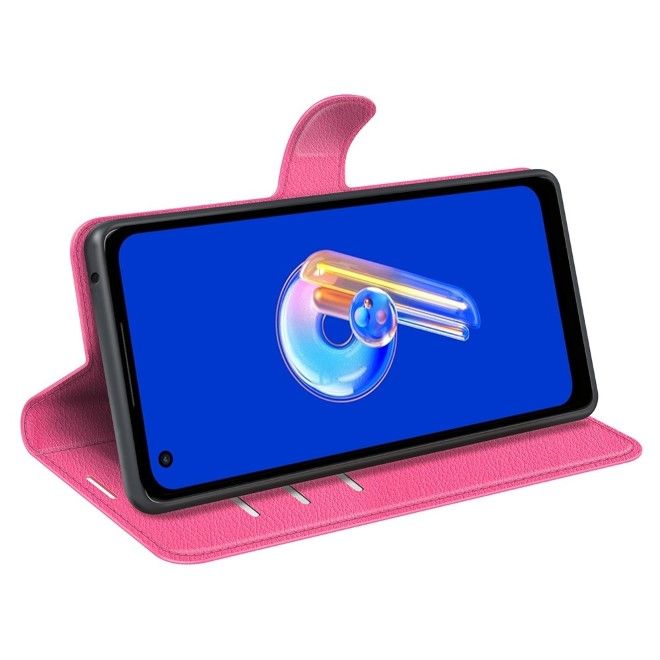 Asus Zenfone 9 5G / 10 5G Handy Hülle - Litchi Leder Bookcover Series - pink