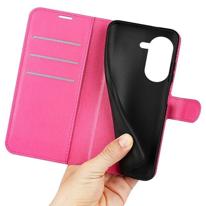 Asus Zenfone 9 5G / 10 5G Handy Hülle - Litchi Leder Bookcover Series - pink