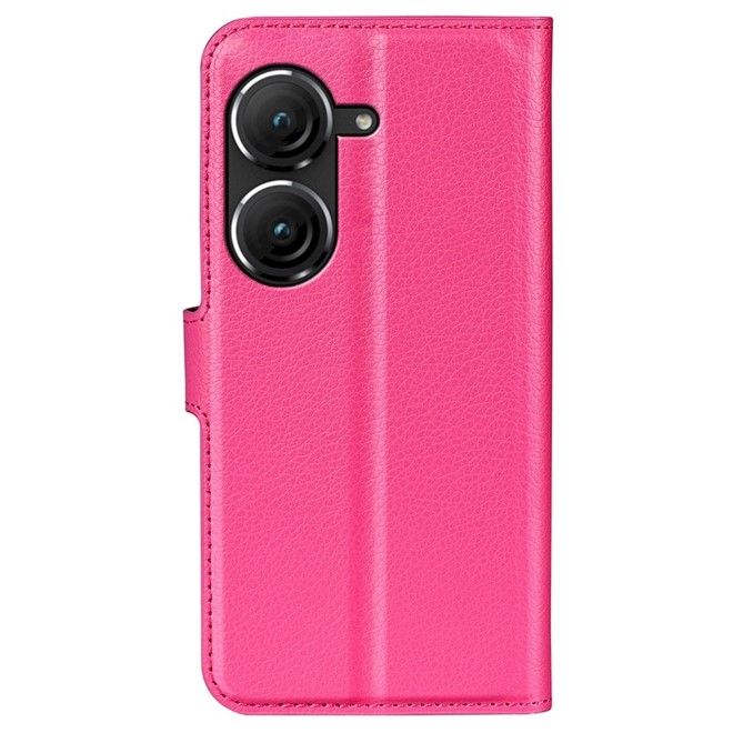 Asus Zenfone 9 5G / 10 5G Handy Hülle - Litchi Leder Bookcover Series - pink