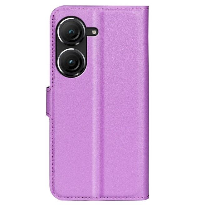 Asus Zenfone 9 5G / 10 5G Handy Hülle - Litchi Leder Bookcover Series - purpur