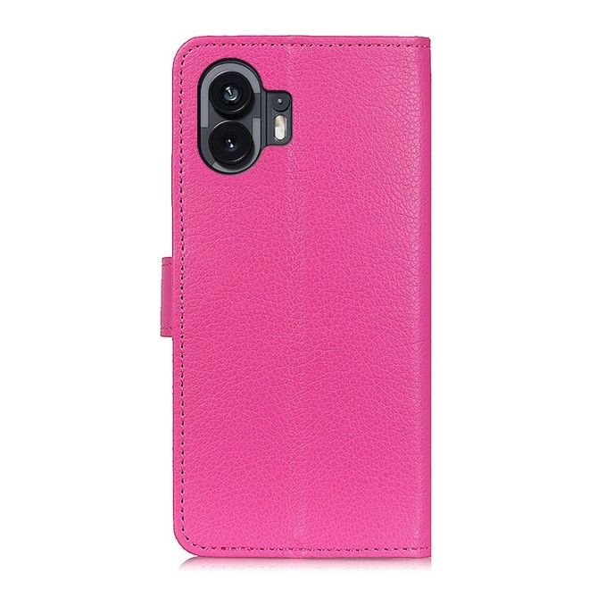 Nothing Phone (2) Handy Hülle - Litchi Leder Bookcover Series - pink