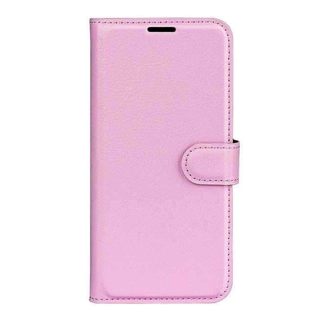 Sony Xperia 5 V Handy Hülle - Litchi Leder Bookcover Series - rosa