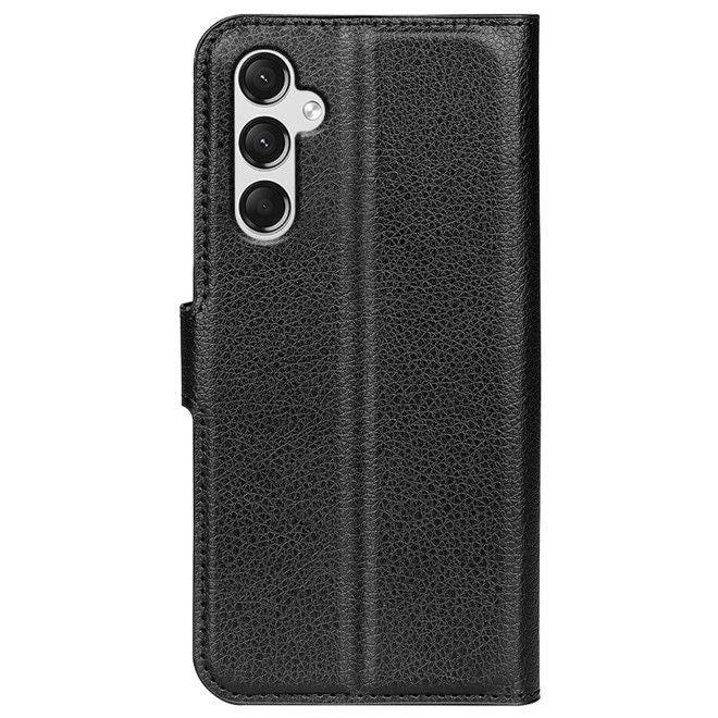 Samsung Galaxy A25 5G Handy Hülle - Litchi Leder Bookcover Series - schwarz