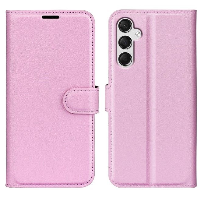 Samsung Galaxy A25 5G Handy Hülle - Litchi Leder Bookcover Series - rosa