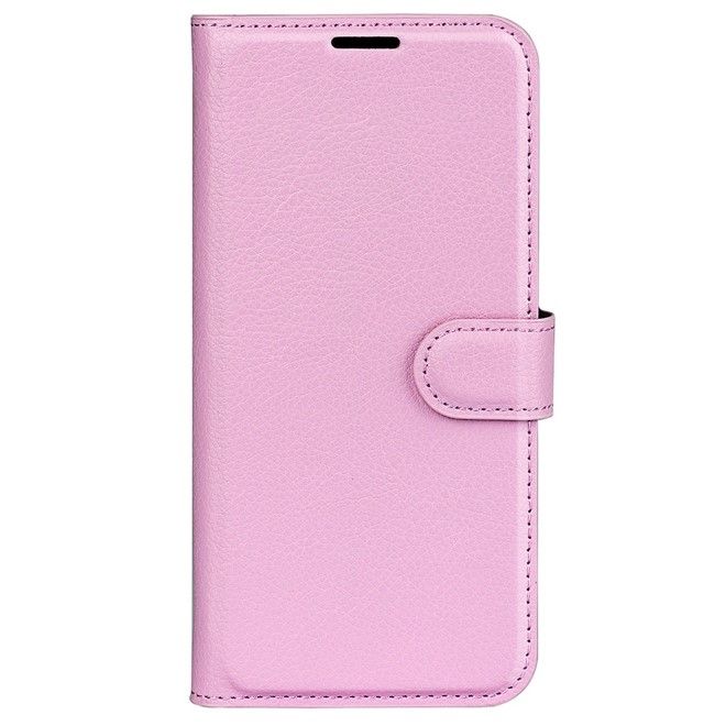 Samsung Galaxy A25 5G Handy Hülle - Litchi Leder Bookcover Series - rosa
