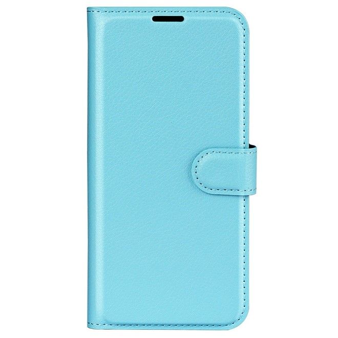 Samsung Galaxy A25 5G Handy Hülle - Litchi Leder Bookcover Series - blau