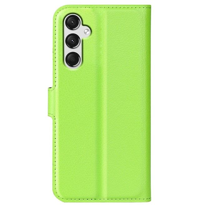 Samsung Galaxy A25 5G Handy Hülle - Litchi Leder Bookcover Series - grün