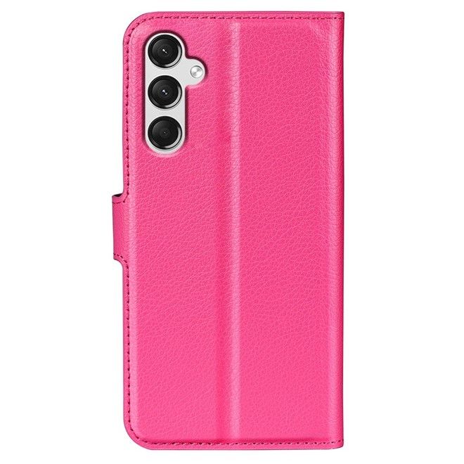 Samsung Galaxy A25 5G Handy Hülle - Litchi Leder Bookcover Series - pink
