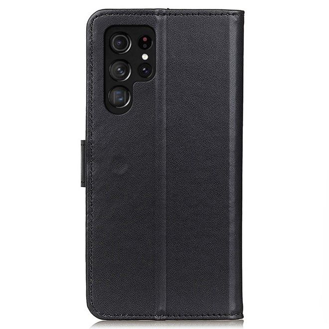 Samsung Galaxy S24 Ultra Handy Hülle - Classic II Leder Bookcover Series - schwarz