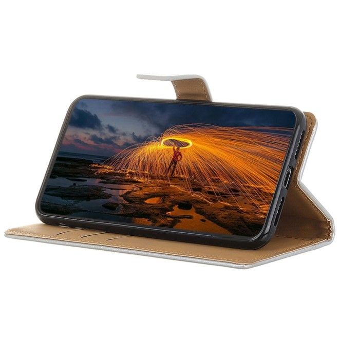 Samsung Galaxy S24 Ultra Handy Hülle - Classic II Leder Bookcover Series - silber