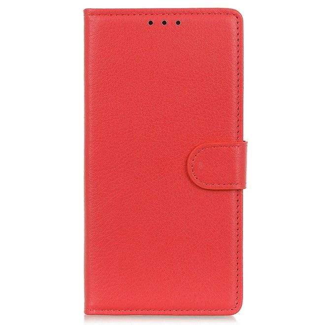 Samsung Galaxy S24+ Handy Hülle - Litchi Leder Bookcover Series - rot