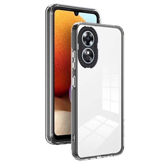 Oppo A98 5G Handyhülle - TPU und PC Hardcase Hülle - transparent/schwarz