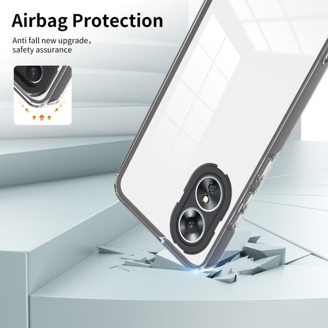 Oppo A98 5G Handyhülle - TPU und PC Hardcase Hülle - transparent/schwarz