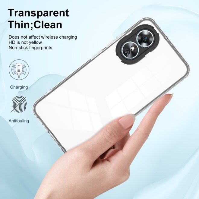 Oppo A98 5G Handyhülle - TPU und PC Hardcase Hülle - transparent/schwarz