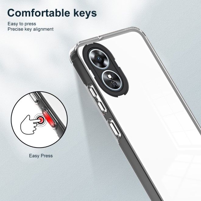 Oppo A98 5G Handyhülle - TPU und PC Hardcase Hülle - transparent/schwarz