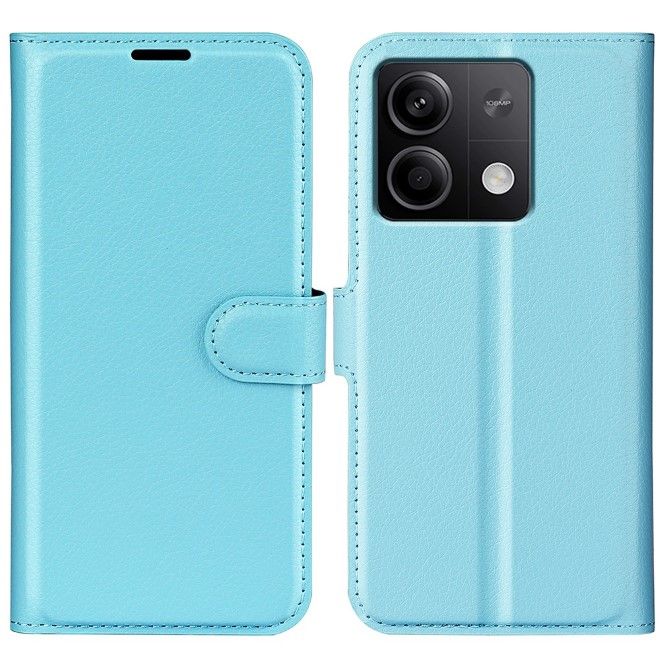 Xiaomi Redmi Note 13 5G Handy Hülle - Litchi Leder Bookcover Series - blau