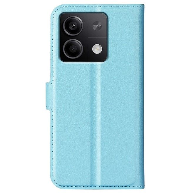 Xiaomi Redmi Note 13 5G Handy Hülle - Litchi Leder Bookcover Series - blau
