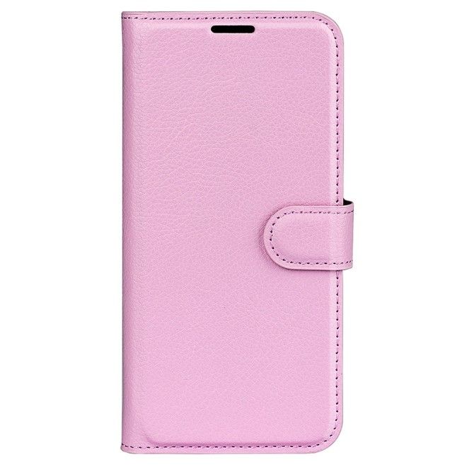 Xiaomi Redmi Note 13 5G Handy Hülle - Litchi Leder Bookcover Series - rosa