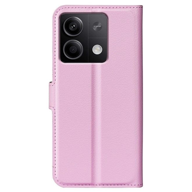 Xiaomi Redmi Note 13 5G Handy Hülle - Litchi Leder Bookcover Series - rosa