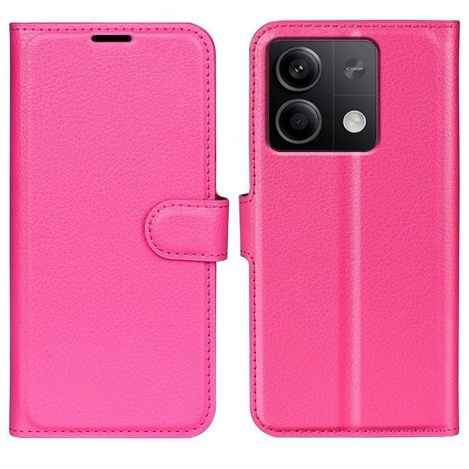 Xiaomi Redmi Note 13 5G Handy Hülle - Litchi Leder Bookcover Series - pink