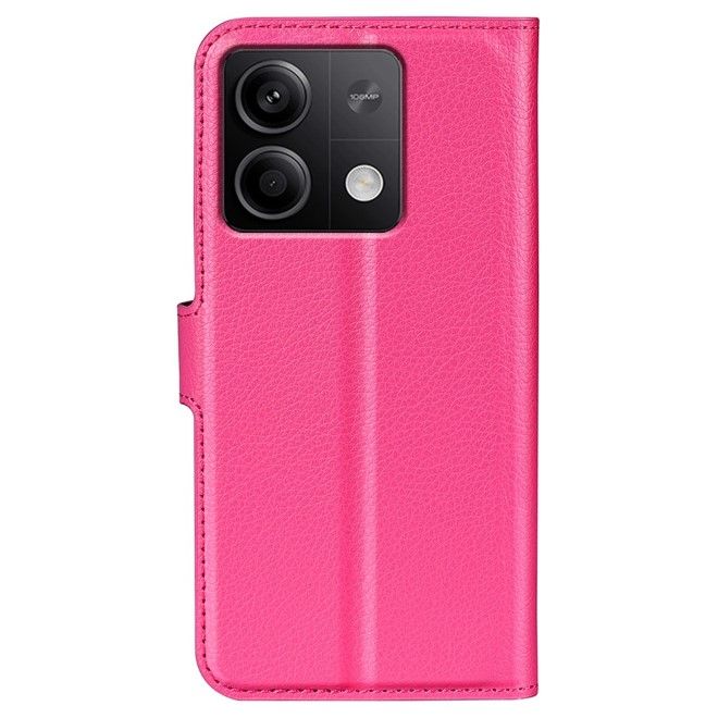 Xiaomi Redmi Note 13 5G Handy Hülle - Litchi Leder Bookcover Series - pink