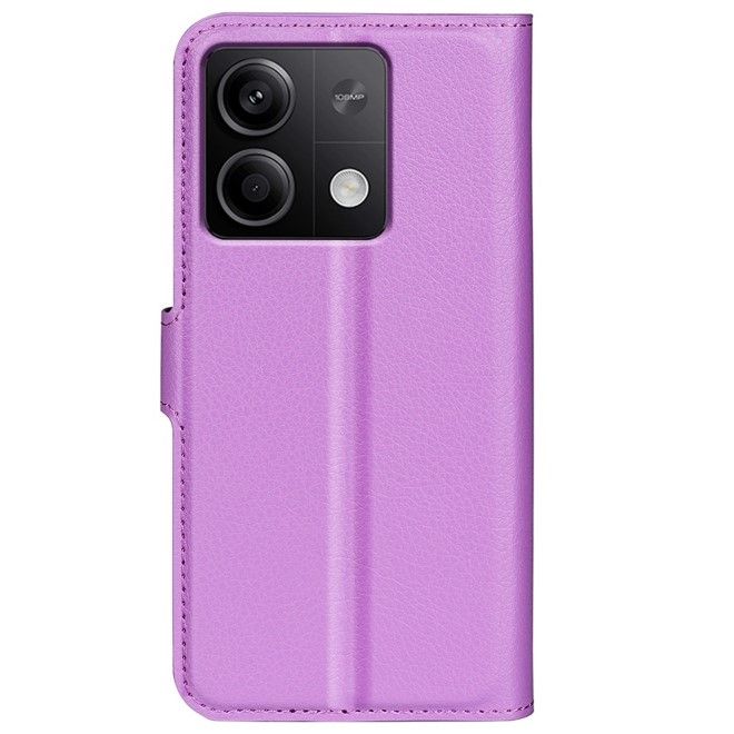 Xiaomi Redmi Note 13 5G Handy Hülle - Litchi Leder Bookcover Series - purpur