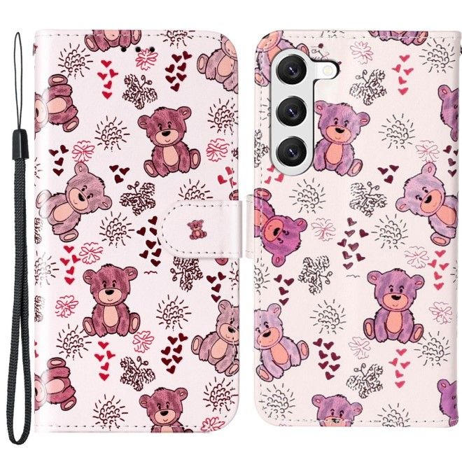 Samsung Galaxy S24 Handy Hülle - Leder Bookcover Image Series - Bären