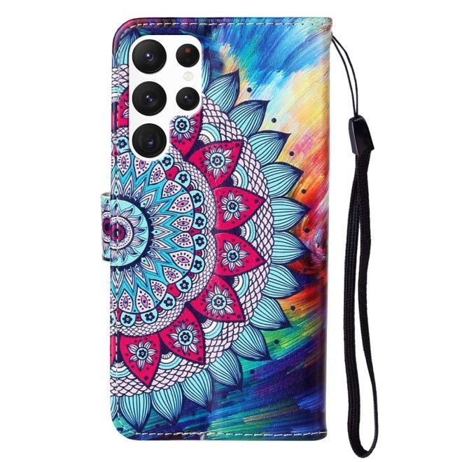 Samsung Galaxy S24 Ultra Handy Hülle - Leder Bookcover Image Series - Mandala Blume