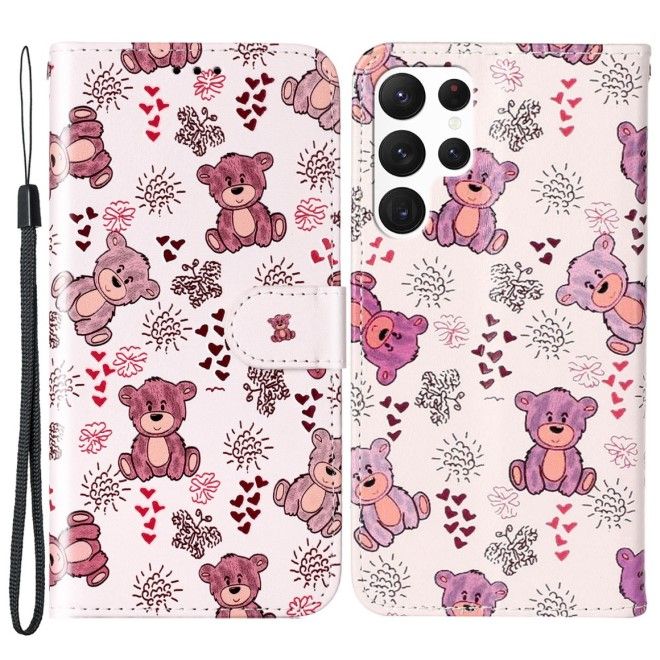 Samsung Galaxy S24 Ultra Handy Hülle - Leder Bookcover Image Series - Bären